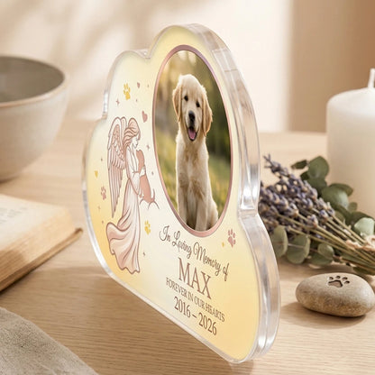 Custom Photo & Text,Cloud‑Shaped Acrylic Pet Memorial Plaque,Desktop Ornament,Pet Loss Keepsake,Sympathy Gift,Memorial Day