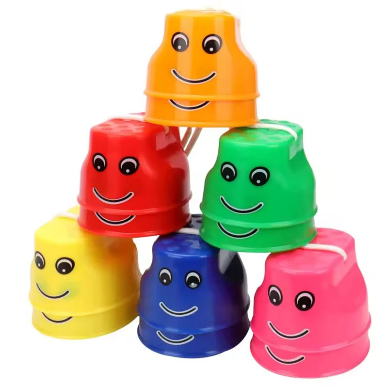 Colorful Smile Face Stilt Balance Training Walk Steppers Parent-Child Outdoor Exercise Educational Interactive Activity Prop ZYF