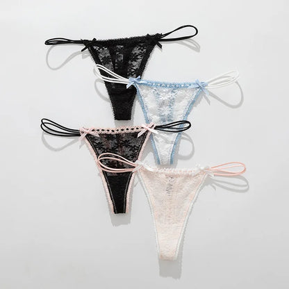 Lace Bow Panties sexy female lingerie Daily Wear Home Wear Solid underwear women Low Waist Panties Breathable трусы женские