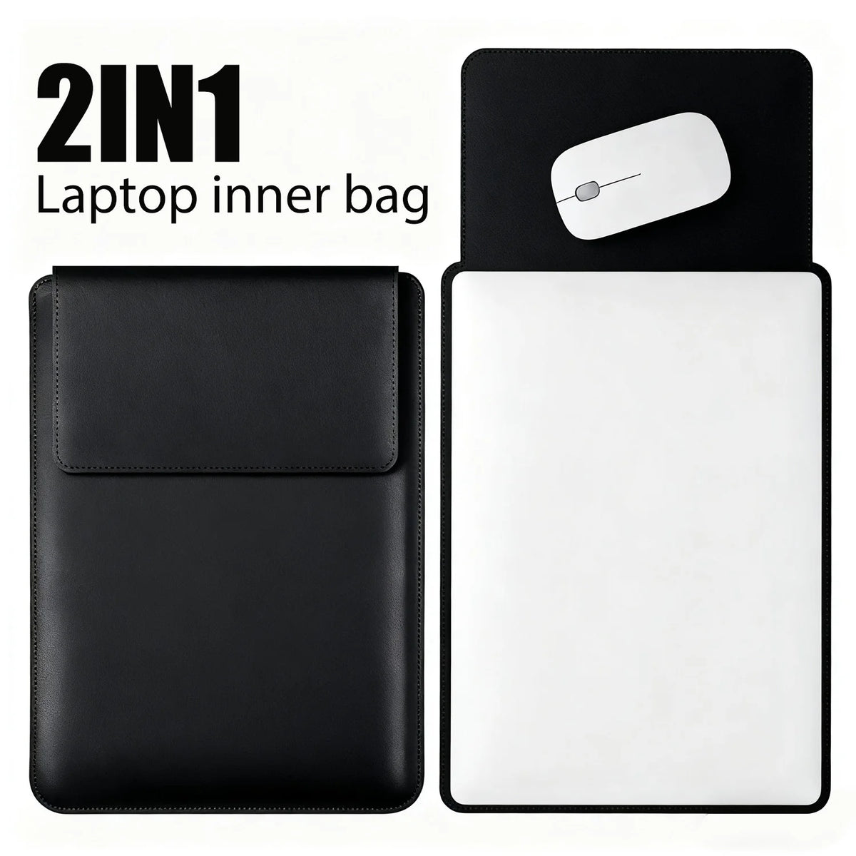 14-16 inch PU Leather Laptop Sleeve Bag Protective Case Cover Laptop Sleeve Case for MacBook Air 15 2023-2025 Pro 16 2021-2024