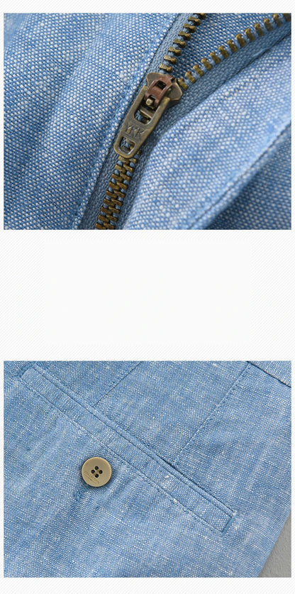 Summer New Pure Linen Casual Slim Pants for Men Clothing Thin Breathable Streetwear Men Trousers EC1335