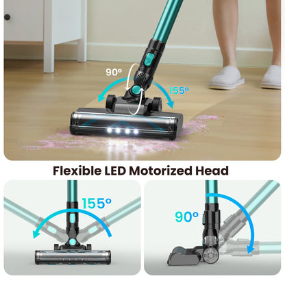 N3T Cordless Stick Vacuum 6 in 1 Handheld Vacuum Cleaner with LED Brush 40 Mins Runtime Self Standing for Pet Hair Hard Floor Carpet