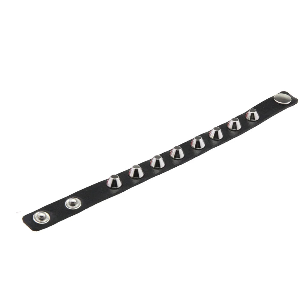 Gothic Punk Hip Hop Rock Spike Rivet Stud PU Leather Wristband Bracelet Bangle