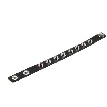 Gothic Punk Hip Hop Rock Spike Rivet Stud PU Leather Wristband Bracelet Bangle