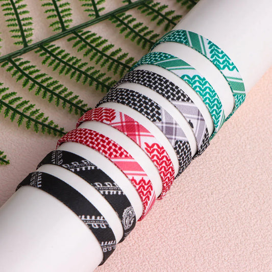 1/4/12Pcs Arabic Scarf Style Woven Bracelet For Women Men Handmade Ethnic Wave Dot Colored Wrap Bracelets Couple Jewelry Gifts