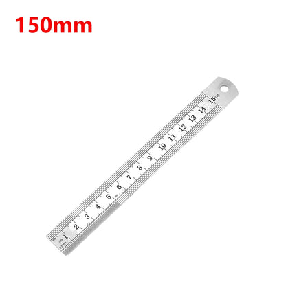 Stainle Steel Metal Straight Ruler Precision Double Sided Precision Measur Tool Scale Metric Ruler 15-50cm The Scale table Clear
