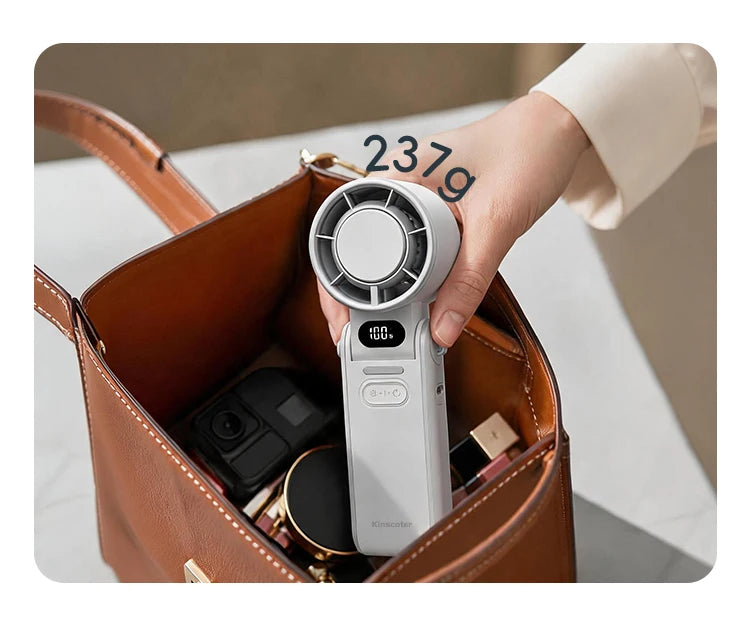 Portable High Speed Cooling Handheld Fan 3600mAh Rechargeable 100 Wind Speeds Adjustable Mini Foldable Air Cooling Turbo Fan