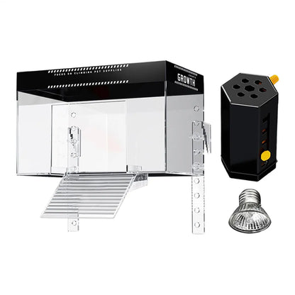 Over Tank Turtle Basking Land Pet Turtle Tank Basking Dock with Lid Reptile Resting Land Aquatic Turtle Basking Platform