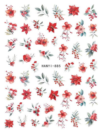3d Nail Art Decals Spring Booming Violets Lavenders Purple Blue Pink Flowers Butterflys Stickers Decoration For Nail Tips Beauty