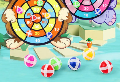 Animals Dart Board Games for Kids Montessori Target Sports Game Toys with 2 Sticky Balls Educational Games for Children Boy Girl