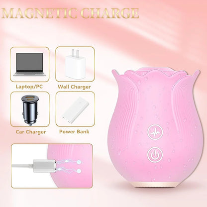 10 Speed Rose Suker Vibrator G-spot Dildo Clitoris Stimulating Sucking Female Sex Toy USB Rechargeable Rose-shaped Mini Massager
