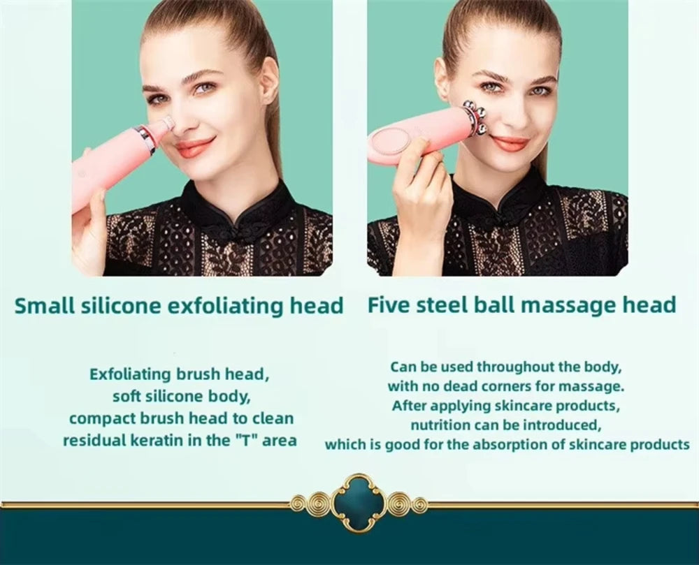 Beauty Massage Tool for Face and Neck Facial Tool Metal Rolling Head Facial Clean and Massage Roller