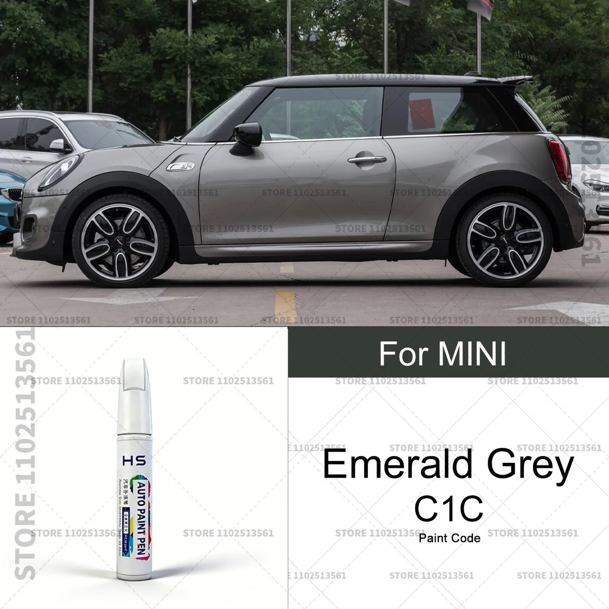 For MINI Black Pepper White lsland Blue Red Gold Green Grey Car Paint Repair Pen Touch Up Scratch Remover DIY Auto Accessories