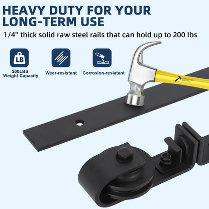Heavy Duty Bi-Folding Sliding Barn Door Hardware Kit Quiet Side-Mounted Roller – 2/4 Bifold Doors For Closet Laundry Bedroom