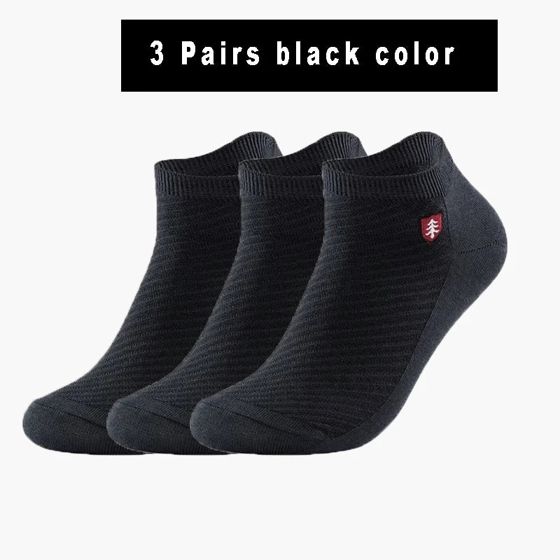 3/5Pairs High Quality Bamboo Fiber Men‘s And Women Socks Embroidery Boat Ankle Socks Men Gifts Spring Summer Socks