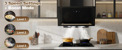 60cm Wall Hood - 400m³/h Suction, A+++ Energy, LED Lights, Dual Filter System, Retro Design‌