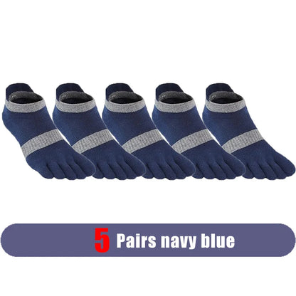 Large Plus Size Toe Socks Sport Mans Mesh Breathable Compression Sweat-Absorbing Fitness Elastic Five Finger Ankle Socks Student