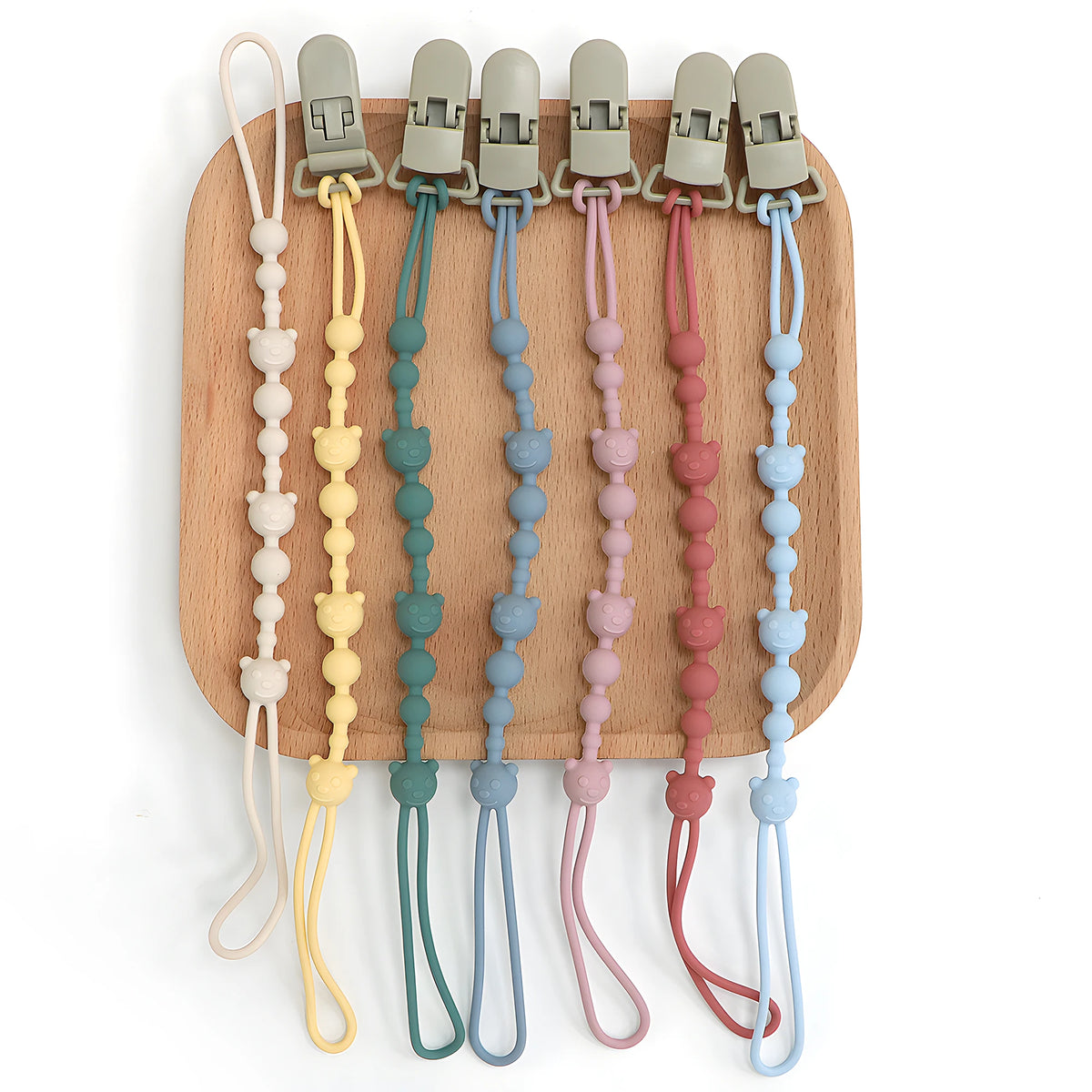 Soothing Pacifier Anti-chain Baby Stroller Teether Anti-loss Chain Baby Silicone Pacifier Clip Toy Biting Glue Lanyard