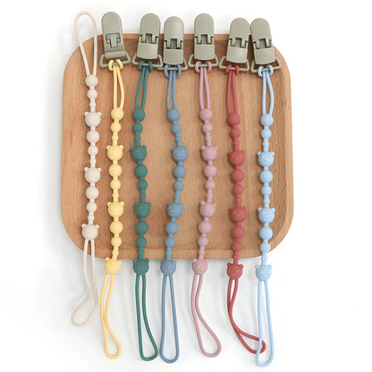Soothing Pacifier Anti-chain Baby Stroller Teether Anti-loss Chain Baby Silicone Pacifier Clip Toy Biting Glue Lanyard