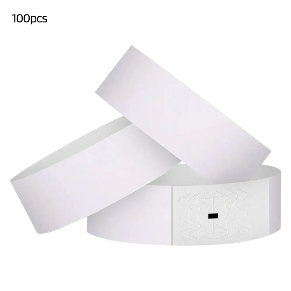 100Pcs Synthetic Paper Wristbands Disposable Waterproof Wrist Strap Event Identification Bracelets Removable Wristband Tape