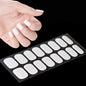 16Tips White French Semi-Cured Gel Nail Patch Sliders Full Cover Gel Nail Stickers For UV Lamp Adhesive Decals Manicure Patch #7