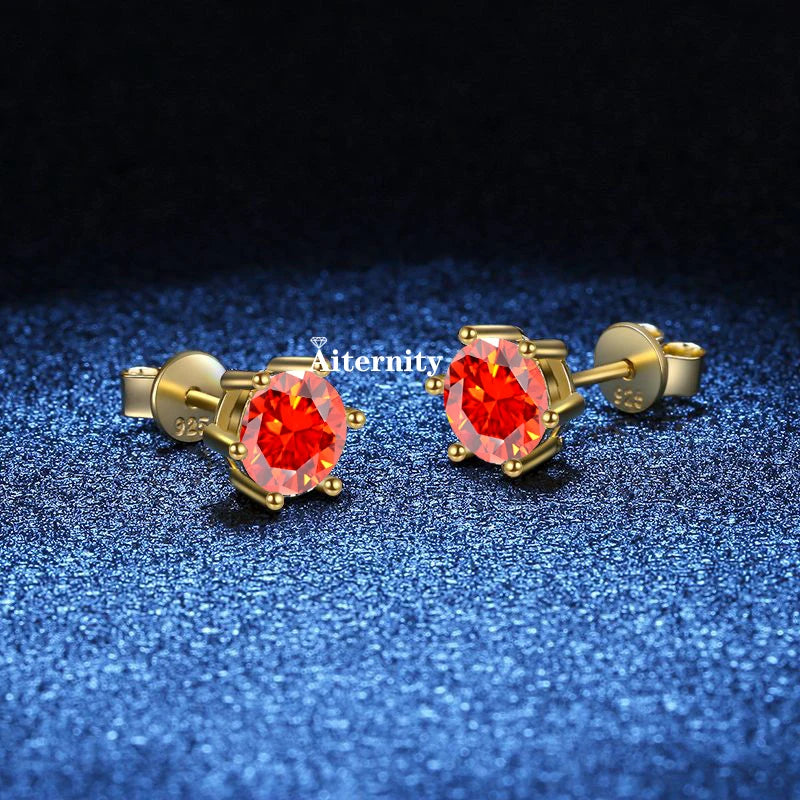 18K Plating Earrings S925 Sterling Silver D Color VVS1 Zircon Earring Stud for Women As Shinning As Diamond Wedding  Jewelry