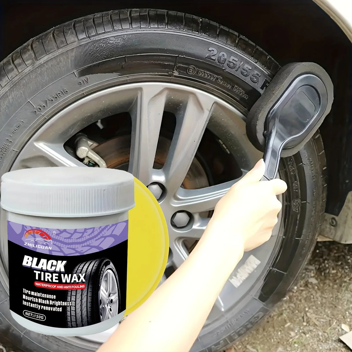 Car Tire Care Wax-Waterproof UV Resistant Shine Ointment, All Weather Tire Polish for Long-Lasting Protection & Dirt Prevention