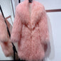 Mongolia Sheep Fur New Brand Real Fur Long Genuine Fur Coat Mongolia Sheep Fur Long Sleeves Women's Warm Jacket