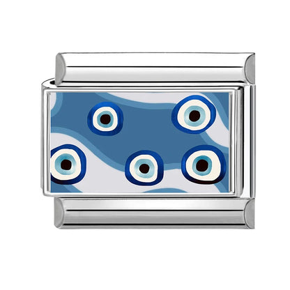 Fashion Blue NO.8 Ball Panda Elephant Cat Flower Italian Charms Fit 9mm Stainless Steel Women Fashion Bracelet DIY Jewelry Gifts