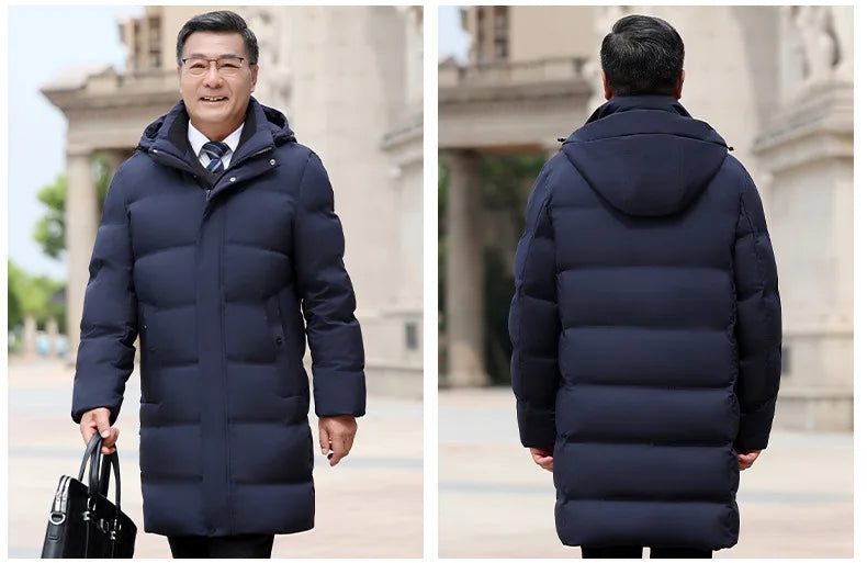 Canada Fashion Winter Jacket for Man Down Coat Parka Men's White Goose Down Jacket -30℃ Hooded Warm Thick Long Padding HXY305