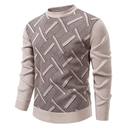 New Sweater Men Casual Knitted Pullover Solid Color Warm Regular Fit Round Neck Sweater Pullovers Mens Sweatwear