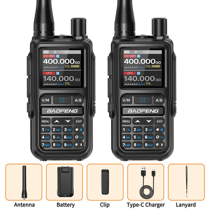 1/2PCS BAOFENG UV-5R Mini Walkie Talkie Dual PTT Wireless Bluetooth Programming Multi-Band Type-C Charge Long Range Ham Radio