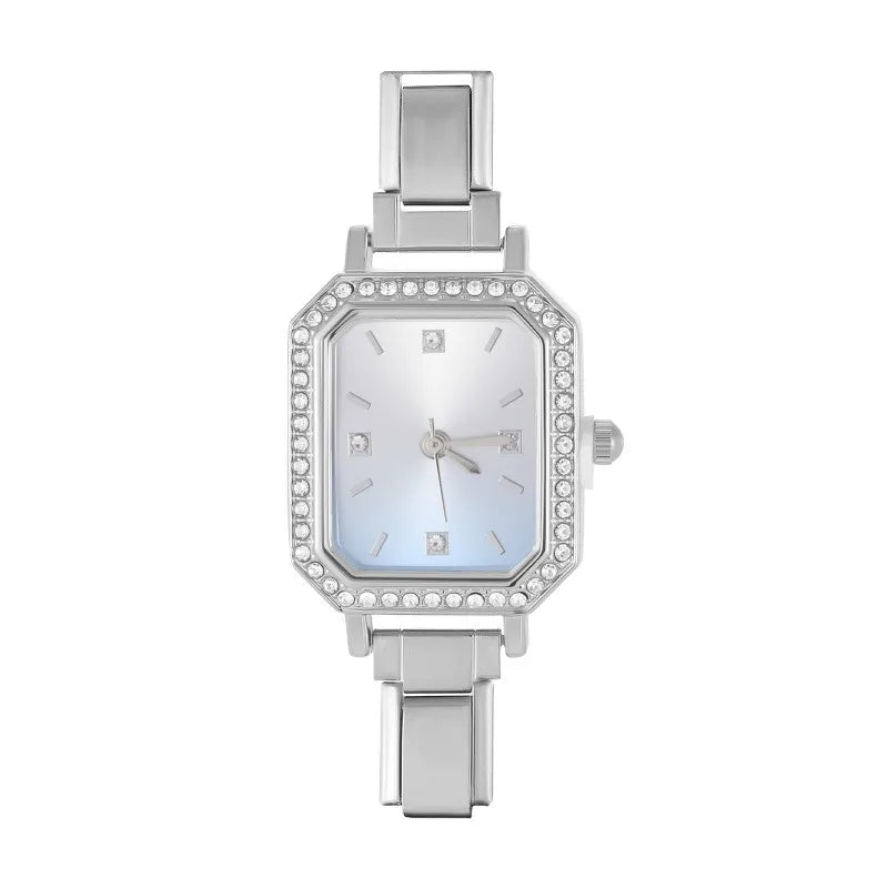Fashion Colorful Dial Square Stainless Steel Women Watch Head Fit 9mm Bracelet For Party Friend Wife Birthday Jewelry Gifts