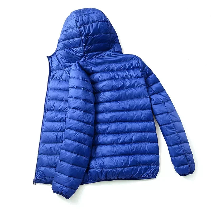 Men's All-Season Ultra Lightweight Packable Down Jacket Water and Wind-Resistant Breathable Coat Big Size Men Hoodies Jackets
