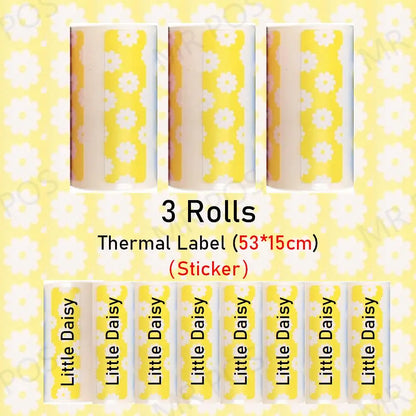 15mm Color Sticker Label White Thermal Label 57mm for Mini Portable Printer Receipt Photo Paper Safe Free BPA Smooth Printing