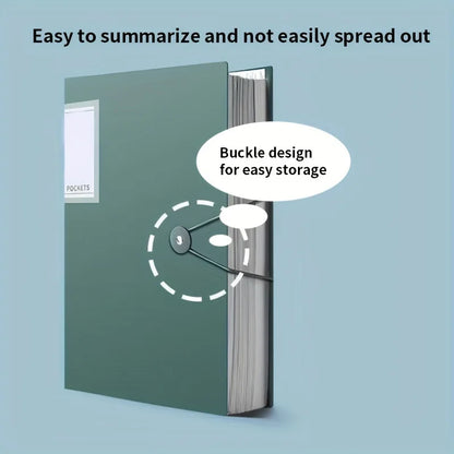 A4 Plastic Folder with 60 Transparent Pages Morandi Tinted Organizer for Students/Certificates/Exams/Pregnancy Documents