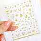 Black White Star 3D Nail Art Sticker Y2K Pentagram Self-Adhesive Decals Laser Shiny Glitters Starlight Manicure Ornaments Slider
