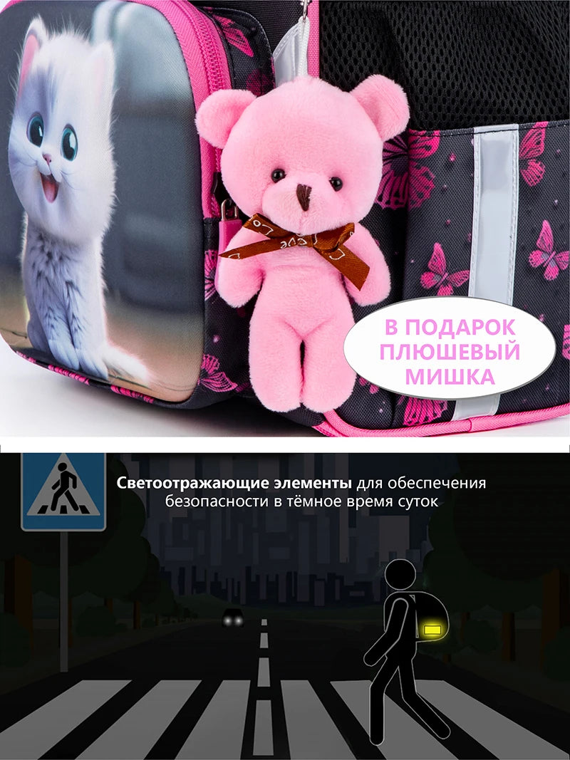 Girls School Backpack Orthopedic Cartoon Children Primary School Students Bags Kids Satchels feminina Bookbag 7-9 Years mochilas