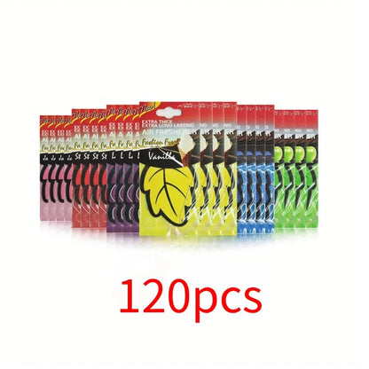 60/120/240/360/600pcs Leaf Shape Car Air Freshener Natural Scented Tea Paper Auto Hanging Vanilla Perfume Fragrance