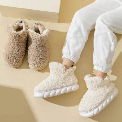 Winter Warm Shoes for Woman Men Indoor Slippers Soft Plush Couples Home Floor Snow Boots Anti-slip Female House Footwear