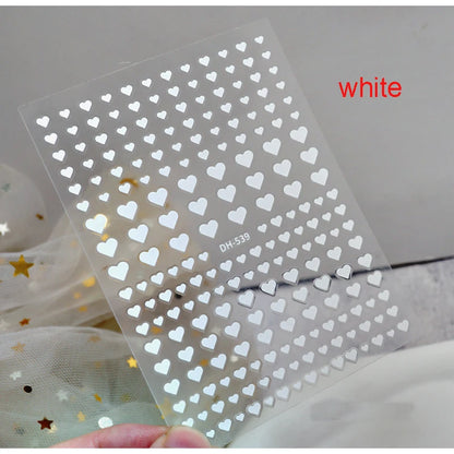 3d Nail Art Stickers Red Black White Love Hearts Stars Clouds French Full Tips Adhesive Nail Decals Slider For Manicure