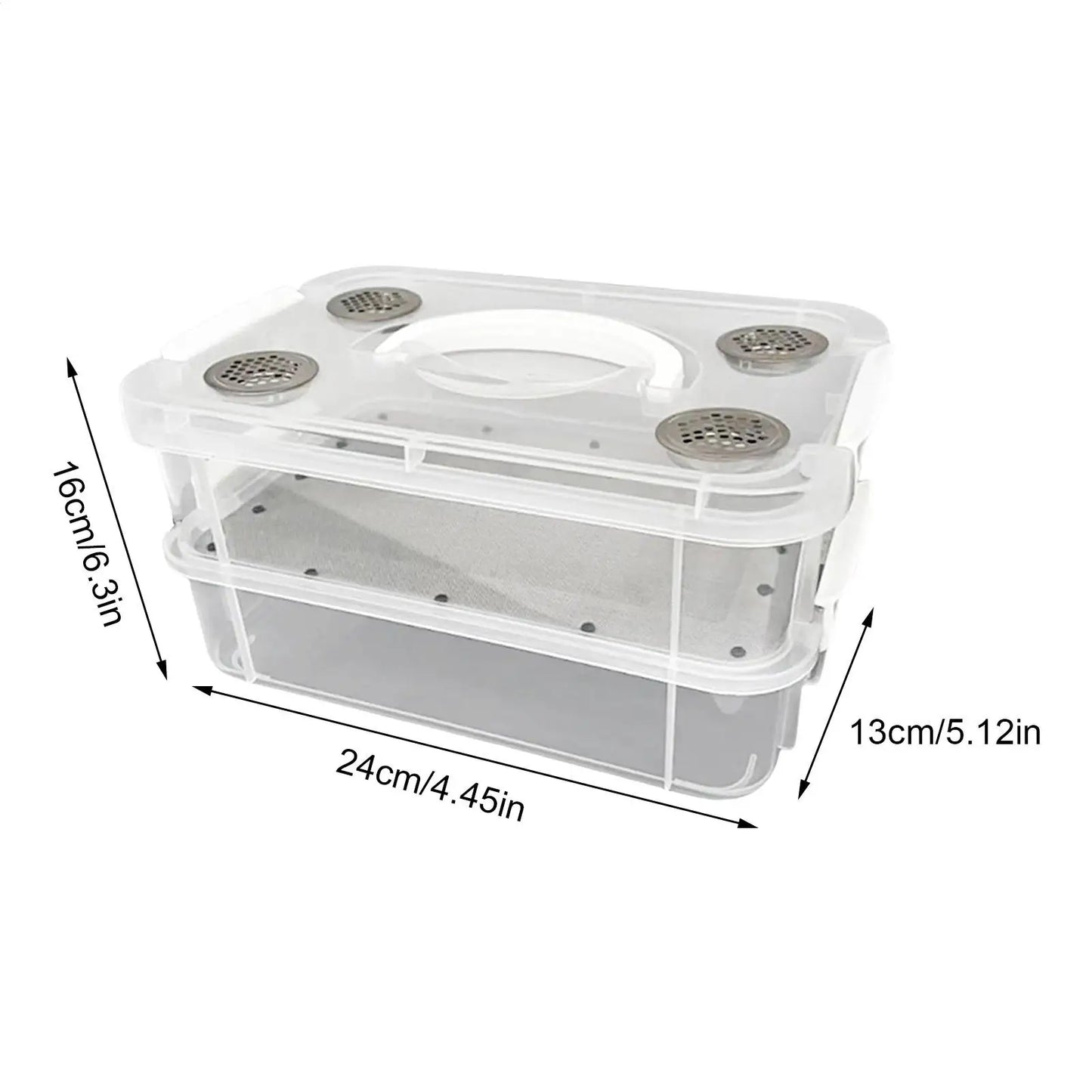 High Capacity Mealworm Farm Transparent Mealworm Breeding Kit To Breed Live Mealworms For Bearded Dragon And Reptiles Portable