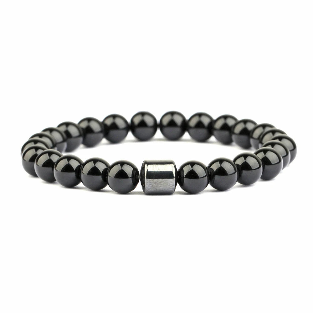 Tiger Eyes Natural Stone Beads Handmade Men Magnetic Hematite Accessory Bracelets for Boyfriend Father Gift