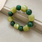 Multicolor Irregular Acrylic Beaded Bangles for Women Geometric Smudge String Bracelet Beach Vacation Style Couple Jewelry W