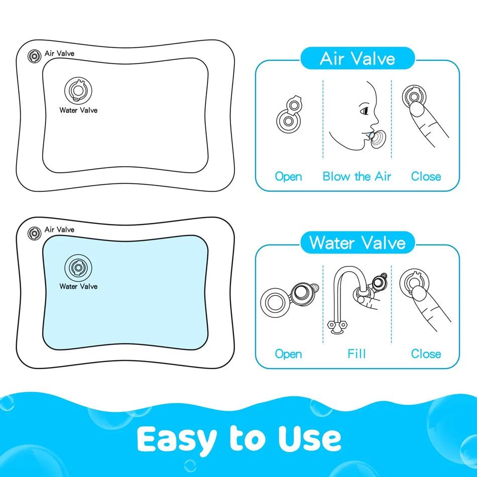 Inflatable Tummy Time Baby Play Mat Infants Water Cushion Early Education Interactive Baby Toys For Toddlers Sensory Development
