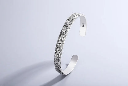 New Arrival Retro Wave Bracelets 925 Sterling Silver Jewelry Fashion Spray Personality Sweet Cloud Opening Bangles TYB116