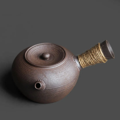 Japanese Style Teapot Handmade Retro Coarse Pottery Stoneware Kungfu Tea Ceremony Portable Tea Maker Ceramic Teapot Teaset