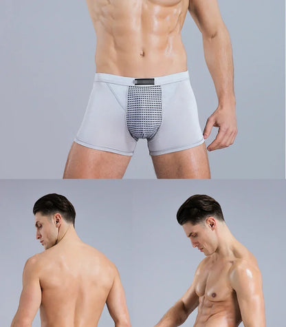 2026 Upgraded Men's Magnetic Therapy Boxer Briefs 22 Grade Magnets Acupoint Aligned Health Underwear L 6XL Blood Flow Support