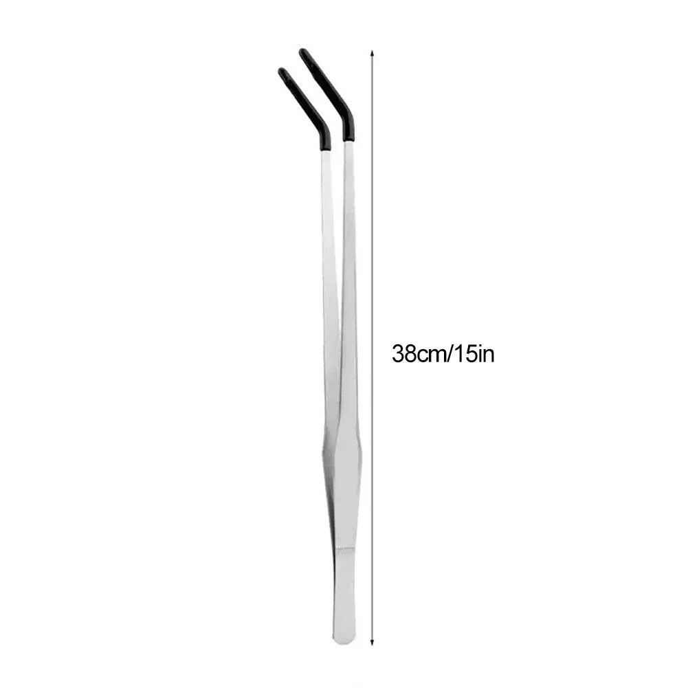 Stainless Steel Reptile Feeding Tongs with Rubber Tips - Straight & Curved Aquarium Pet Tweezers for Safe And Easy Feeding