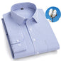 Men's Long Sleeve Shirt High-quality Fashion Casual Print Plaid Stripe Single Pocket Fit Business Formal Office Four Season Top